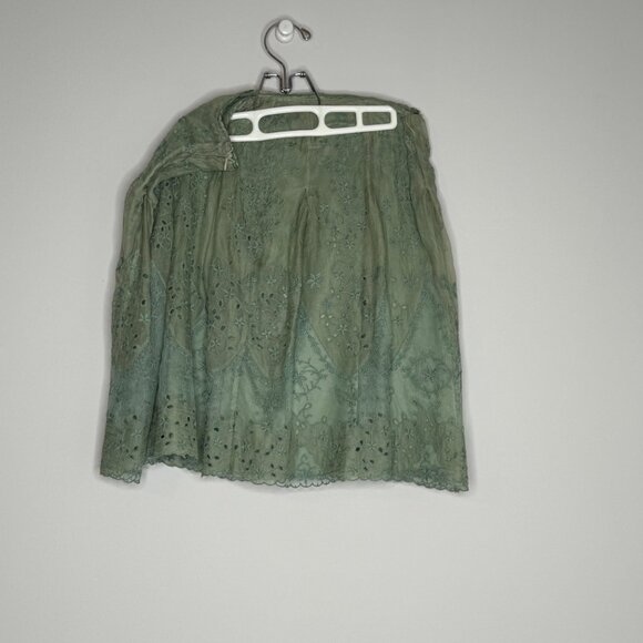 Green Eyelet Elie Tahari size 4 Skirt - Picture 8 of 16